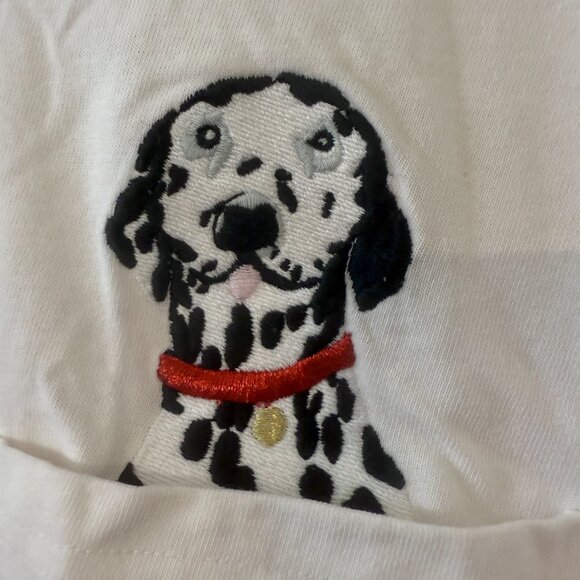 Joules Marina Red Striped Dalmation Dog Embroidered Cotton Top Women's size 22 - Picture 5 of 10